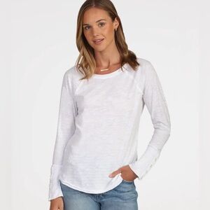 Shane Raglan White Long Sleeve Tee by Dylan size large (NWT)